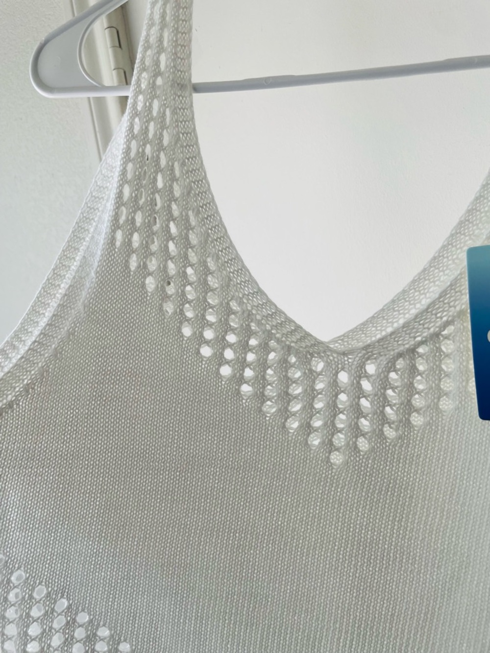 Cupshe White Crochet Halter Knit Swim Coverup Dress - Picture 6 of 8
